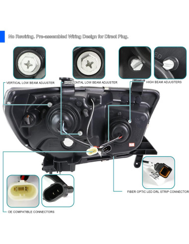Faros Proyector Cromados Spec-D Tuning para Toyota Tundra 2007-2013 y Sequoia 2008-2017