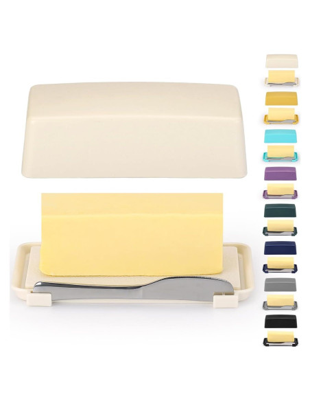 Caja de Mantequilla con Tapa Kyraton y Espátula Acero Inoxidable