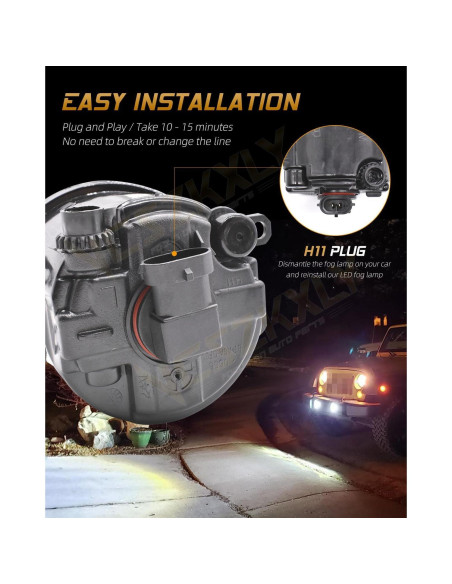 Conjunto de Luces Antiniebla VCSZKXLY para Toyota Highlander 2014-2019