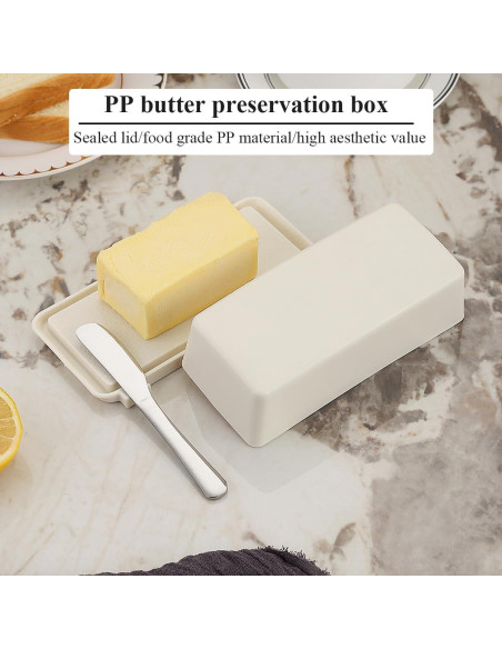 Caja de Mantequilla con Tapa Kyraton y Espátula Acero Inoxidable