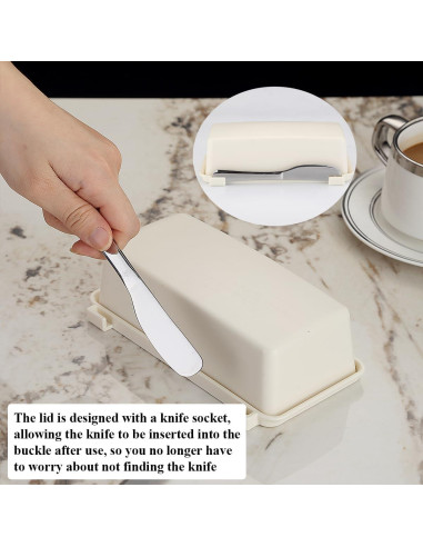 Caja de Mantequilla con Tapa Kyraton y Espátula Acero Inoxidable