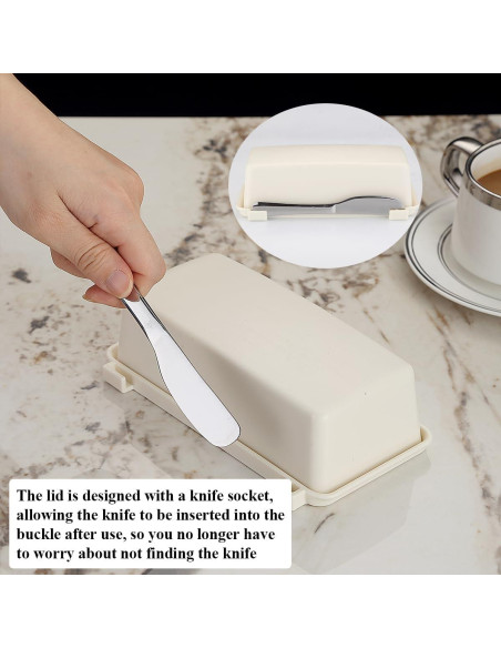 Caja de Mantequilla con Tapa Kyraton y Espátula Acero Inoxidable