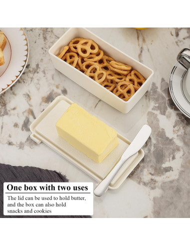 Caja de Mantequilla con Tapa Kyraton y Espátula Acero Inoxidable