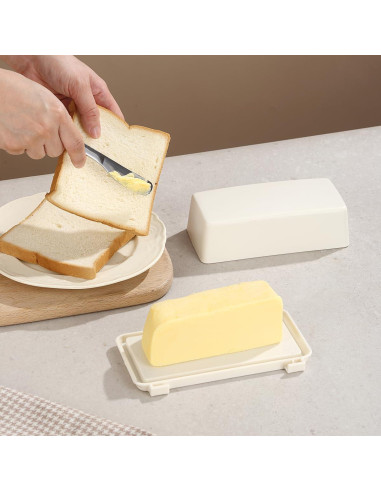 Caja de Mantequilla con Tapa Kyraton y Espátula Acero Inoxidable