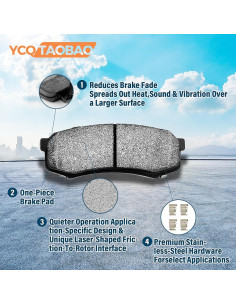 Juego de Pastillas de Freno Delanteras YCQTaoBao para Toyota 2