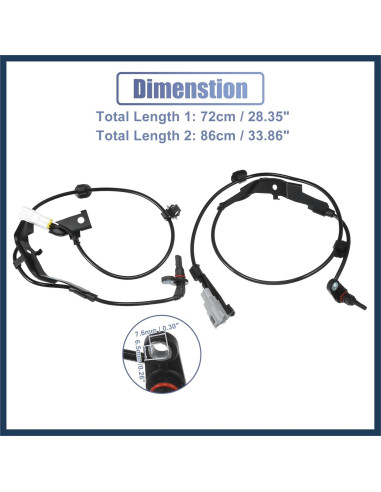 Par de Sensores de Velocidad ABS INFINAUTO para Toyota Hilux 2015-2022