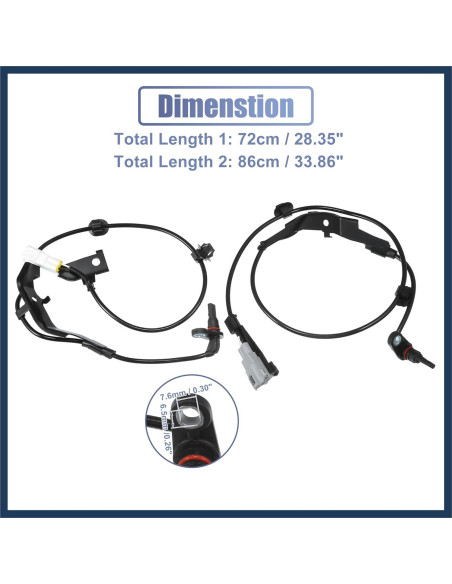 Par de Sensores de Velocidad ABS INFINAUTO para Toyota Hilux 2015-2022