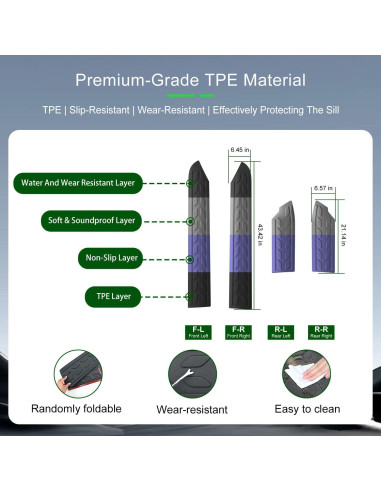 Kit de Moldura de Puerta xipoqix para Toyota 4Runner 2025 - 4 Piezas TPE