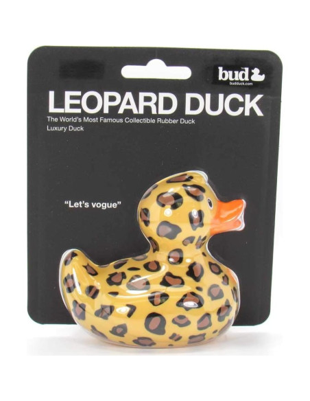 Juguete de baño pato de goma Bud Ducks leopardo 10 cm