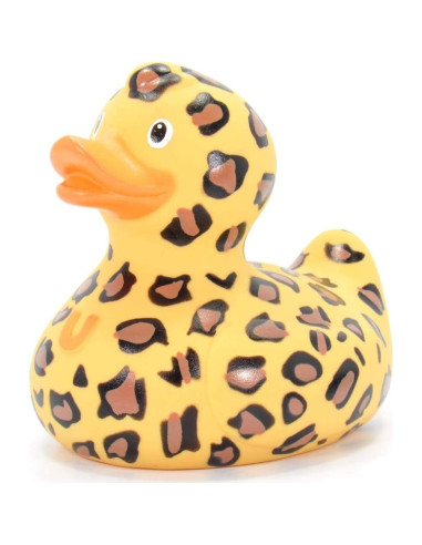 Juguete de baño pato de goma Bud Ducks leopardo 10 cm