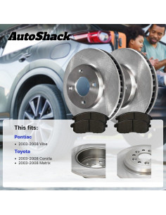 Kit de Freno Frontal Auto Shack para Toyota Corolla 2003-2008 2