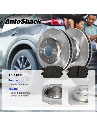 Kit de Freno Frontal Auto Shack para Toyota Corolla 2003-2008