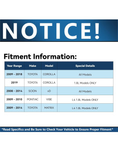 Discos de Freno Delanteros Detroit Axle R-31505 para Toyota Corolla 2009-2018 2