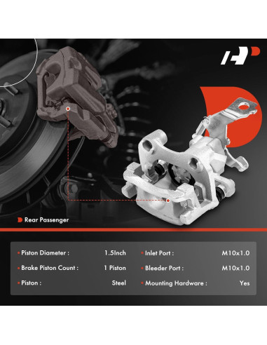 Caliper de Freno de Disco A-Premium para Toyota Corolla iM 2017-2018 y Lexus CT200h 2011-2017 - Lado Derecho Trasero