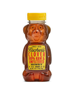 Miel Cruda Sin Filtrar Fischer 340 g - Botella Oso Exprimible