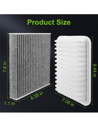 Filtro de Aire Motor y Cabina WZXIGGS 87139-07010 17801-21050