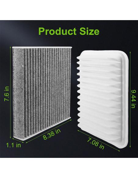 Filtro de Aire Motor y Cabina WZXIGGS 87139-07010 17801-21050