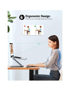 Soporte Plegable para Laptop RIWUCT Ajustable 10-16" Gris 2