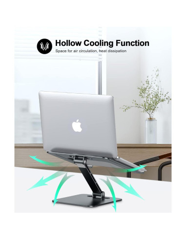 Soporte Plegable para Laptop RIWUCT Ajustable 10-16" Gris