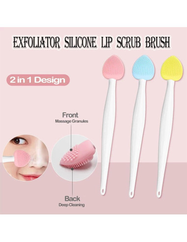 Cepillo Exfoliante de Silicona para Labios - 3 Colores