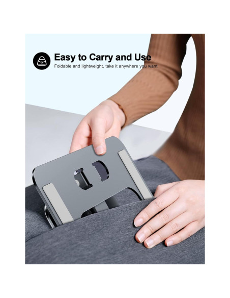 Soporte Plegable para Laptop RIWUCT Ajustable 10-16" Gris