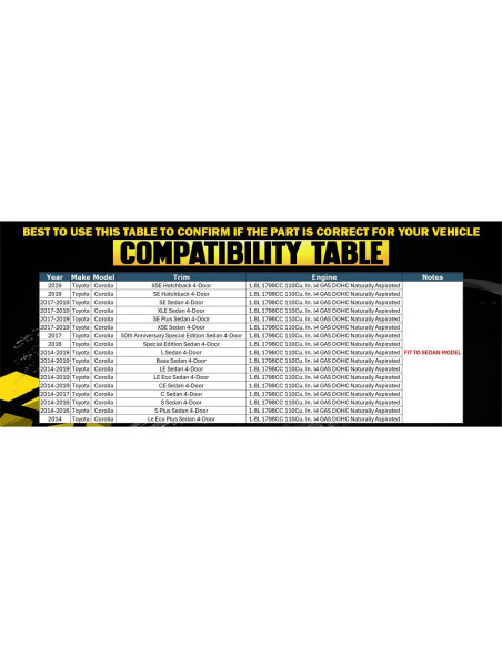 Tubería de Resonador Acero Inoxidable Northeastern para Toyota Corolla 2014-2019 1.8L