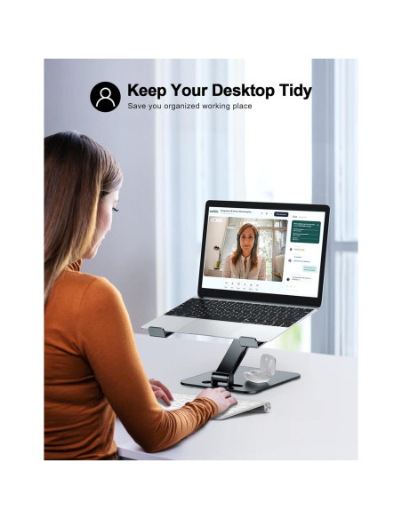 Soporte Plegable para Laptop RIWUCT Ajustable 10-16" Gris