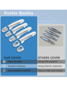 Cubiertas de Manijas de Puerta Exterior ECCPP Cromadas 4 Pcs 2