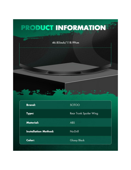 Alerón Trasero SCITOO para Toyota Corolla 2020-2021 Ajustable