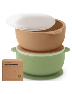 Cuencos de Silicona para Bebés KeaBabies 2-Pack con Tapas