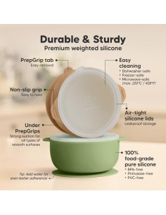 Cuencos de Silicona para Bebés KeaBabies 2-Pack con Tapas 2