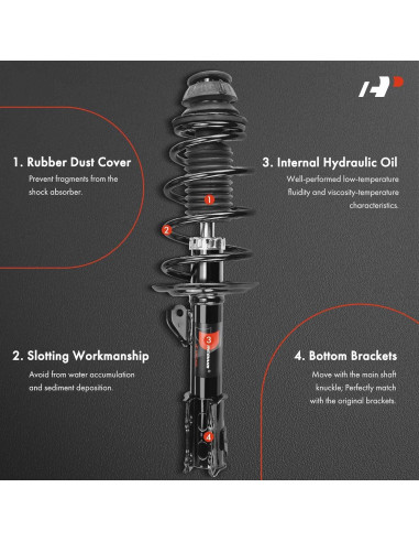 Amortiguador y Resorte A-Premium para Toyota Yaris 2012-2015