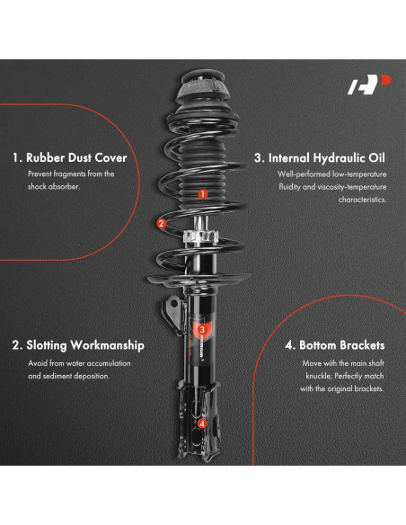 Amortiguador y Resorte A-Premium para Toyota Yaris 2012-2015