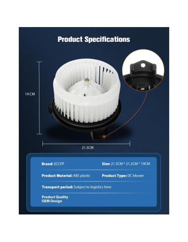 Motor de Soplador de AC ECCPP para Toyota Yaris 2012-2018