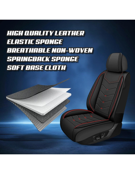 Fundas de Asiento de Coche ADERN para Toyota Yaris 2007-2020, Cuero Nappa, Estándar 5 Asientos, Negro