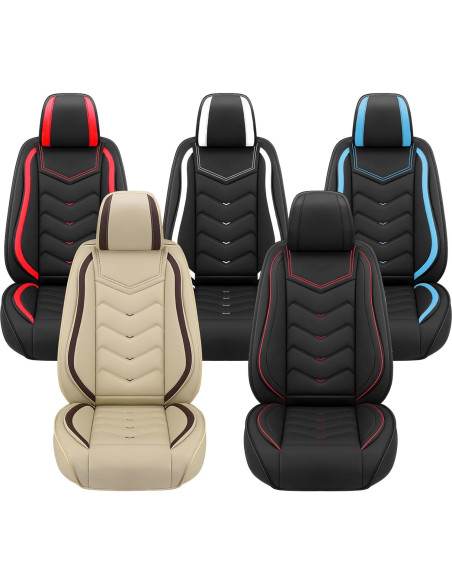 Fundas de Asiento de Coche ADERN para Toyota Yaris 2007-2020, Cuero Nappa, Estándar 5 Asientos, Negro