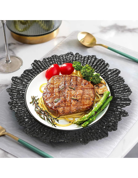 Paquete de 24 Platos de Carga Weglae 32cm Negro para Fiesta