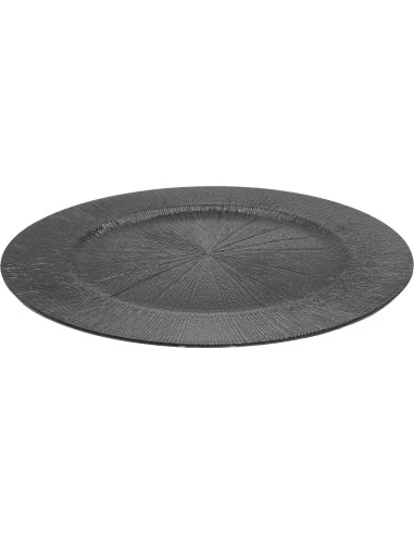 Set de 50 Platos Cargadores Redondos Cashewnuts Negros 33cm