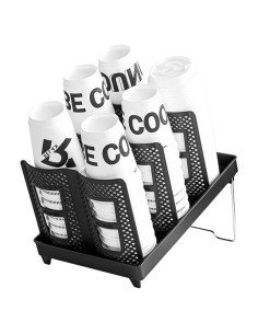 Soporte Organizador de Tazas Kruysozz Doble Fila Negro 120 Tazas
