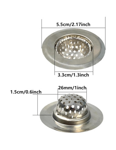 2 Filtros de Drenaje Acero Inoxidable 5.5 cm AUXBC