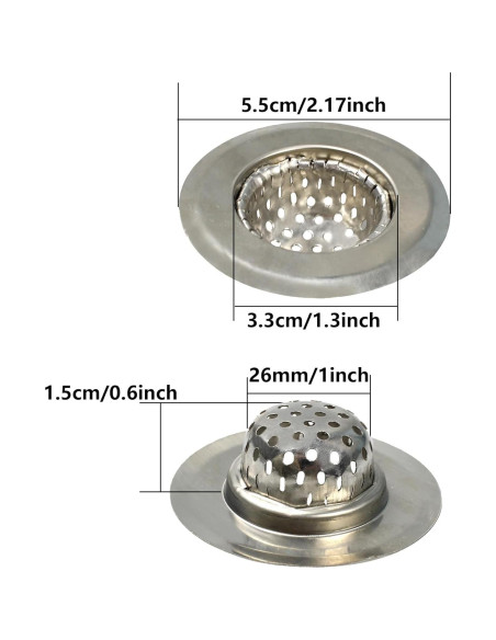 2 Filtros de Drenaje Acero Inoxidable 5.5 cm AUXBC