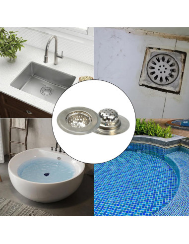 2 Filtros de Drenaje Acero Inoxidable 5.5 cm AUXBC