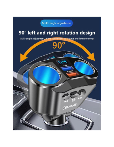 Adaptador de Encendedor de Cigarrillos Alanph 2 Salidas 4.8A