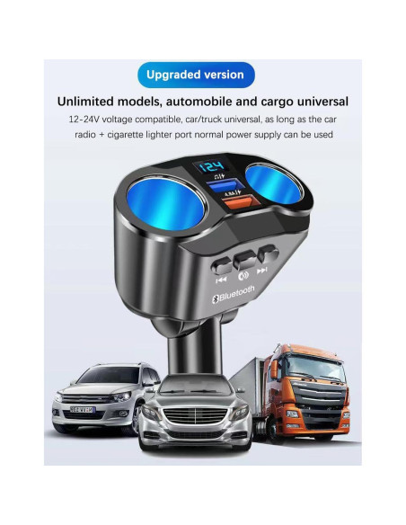 Adaptador de Encendedor de Cigarrillos Alanph 2 Salidas 4.8A