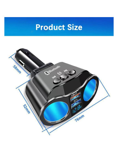 Adaptador de Encendedor de Cigarrillos Alanph 2 Salidas 4.8A