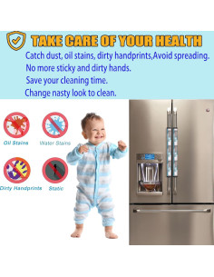 Cubiertas para Manijas de Refrigerador Bueutvel Azul Abstracto - Juego de 4 2