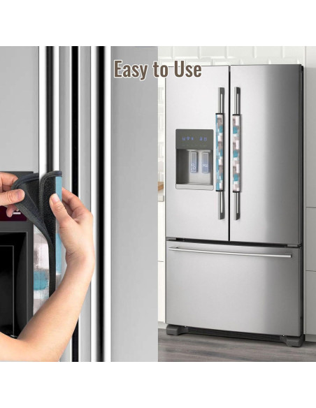 Cubiertas para Manijas de Refrigerador Bueutvel Azul Abstracto - Juego de 4