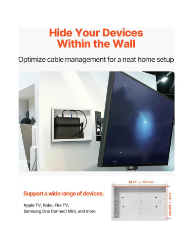 Caja de Medios Empotrada VEVOR 9 Pulgadas Acero Blanco