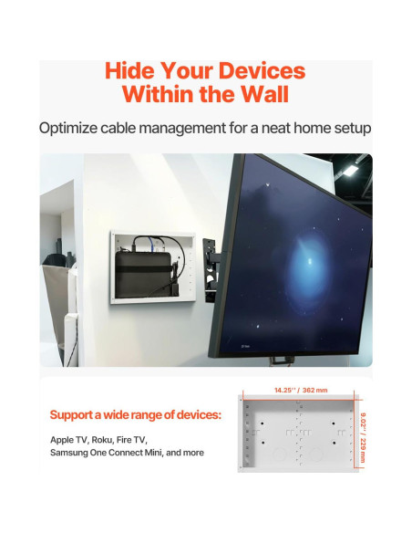 Caja de Medios Empotrada VEVOR 9 Pulgadas Acero Blanco