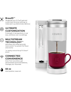 Cafetera Keurig K-Supreme SMART 1 Taza WiFi 1.95L Blanca 2